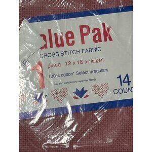 Cross Stitch Pink Fabric 14 Count 12x18 100% Cotton Pink Material Craft Vtg